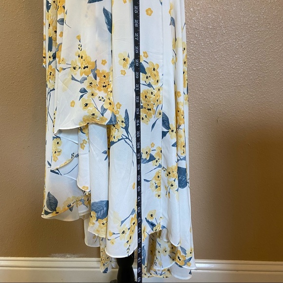 EUC Lulus French Countryside White and Yellow Floral Print High-Low Dress - Picture 7 of 14